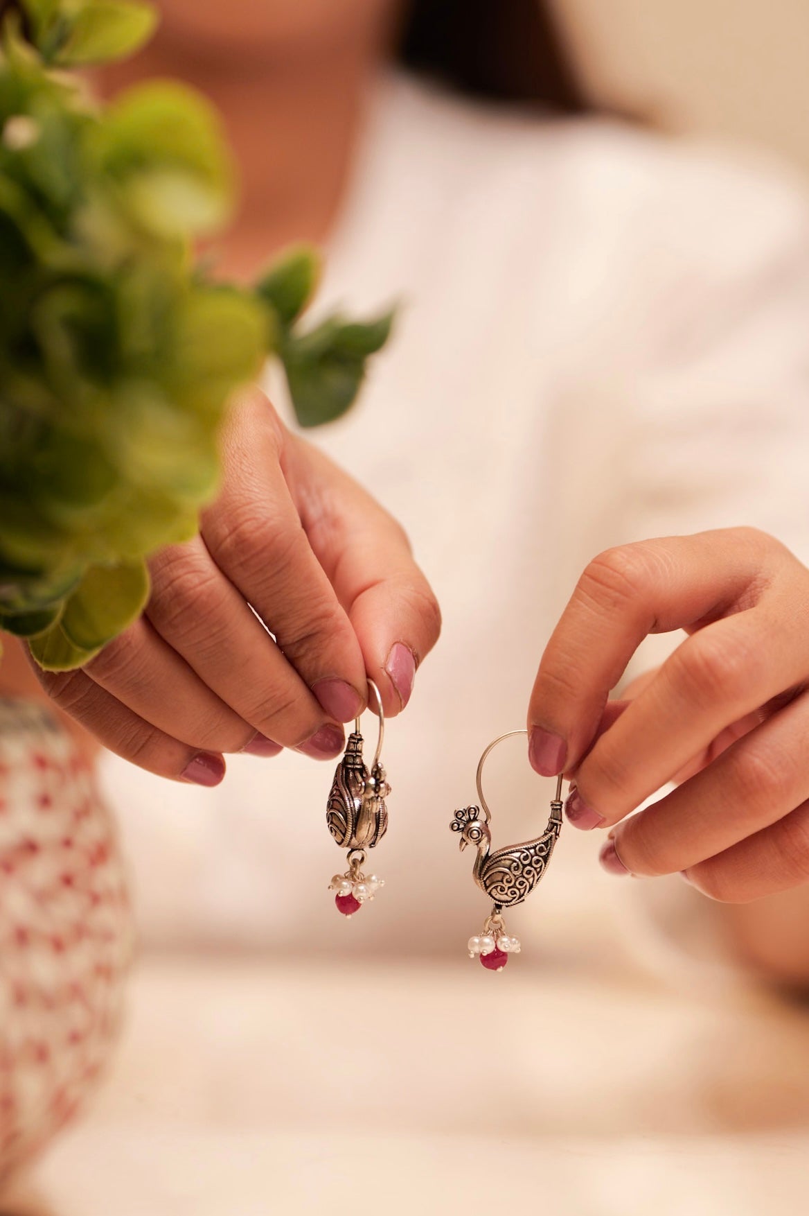 Anokhi Vintage Peacock Pearl Bali