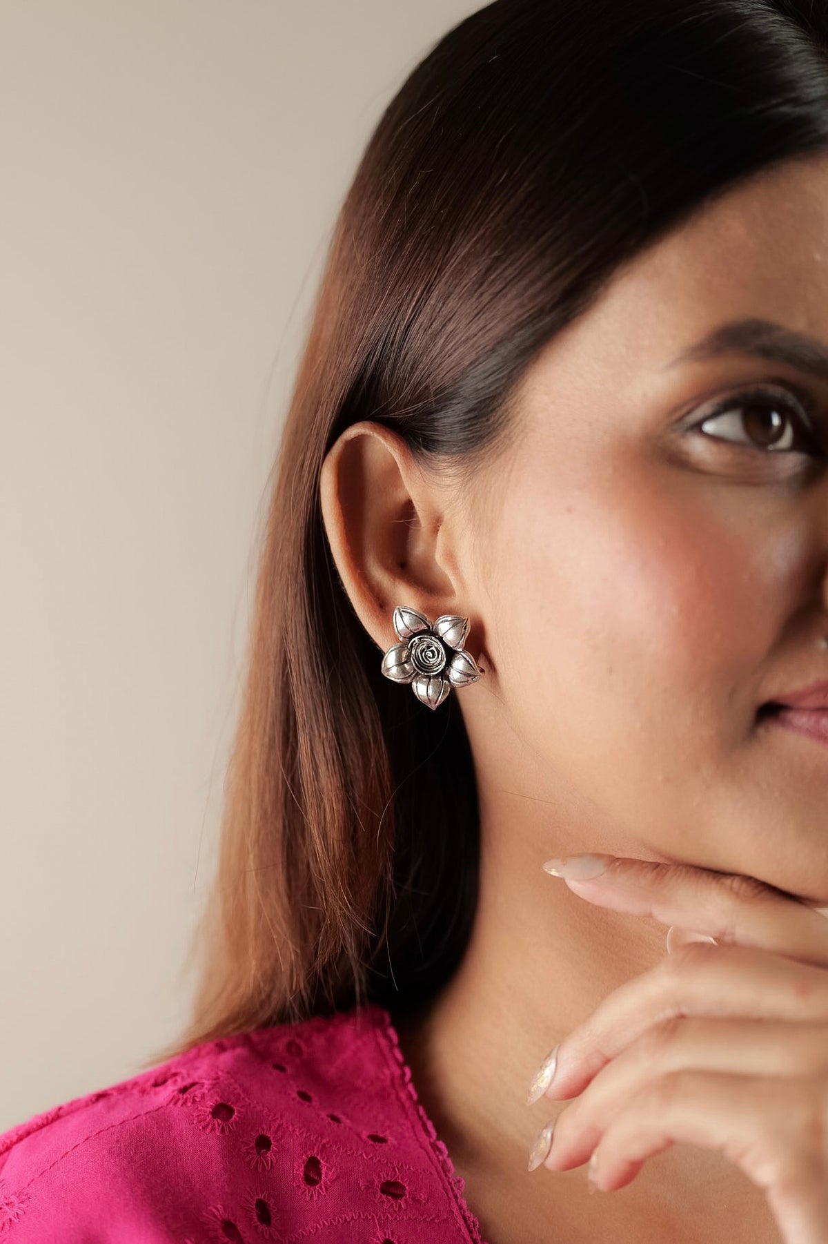Rose Bloom Spiral Studs