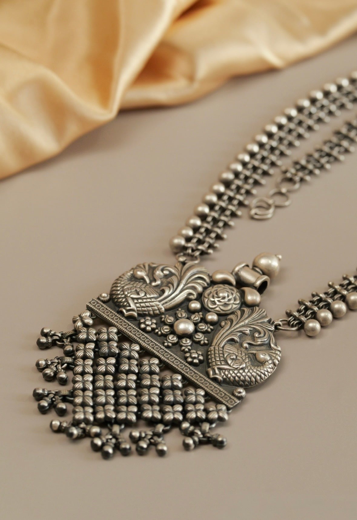 Anaya Peacock Floral Statement Necklace
