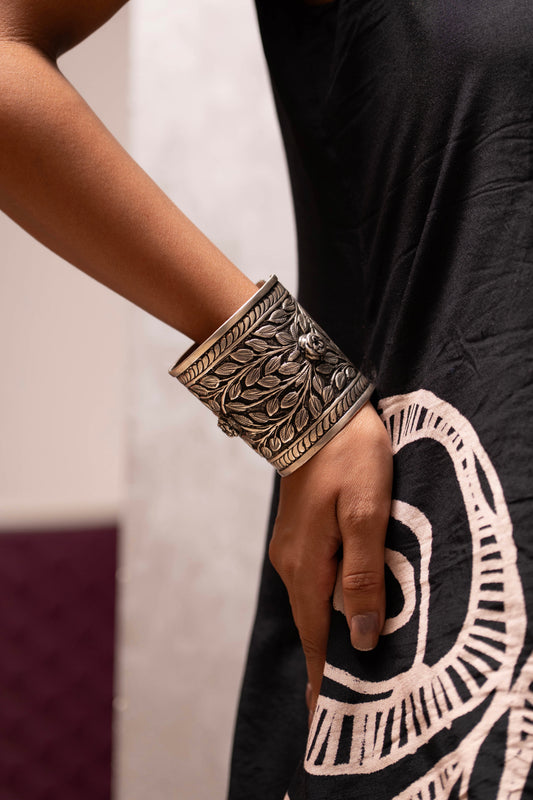 Anokhi Chitai Floral Motif Statement Handcuff