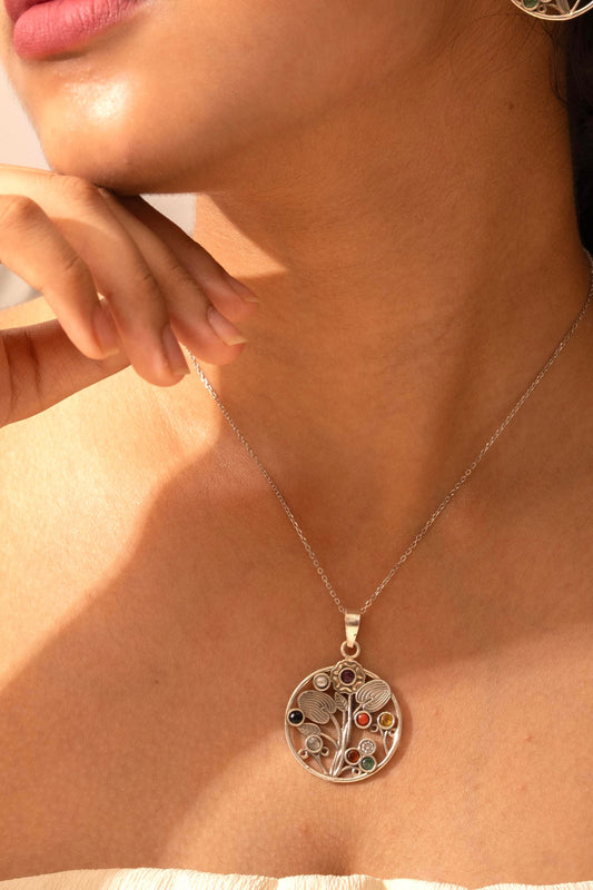 Mishi Navratan Floral Garden Necklace