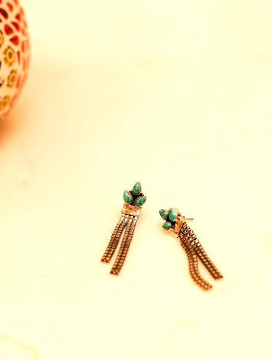 Anokhi Turquoise Petal Drop Earrings