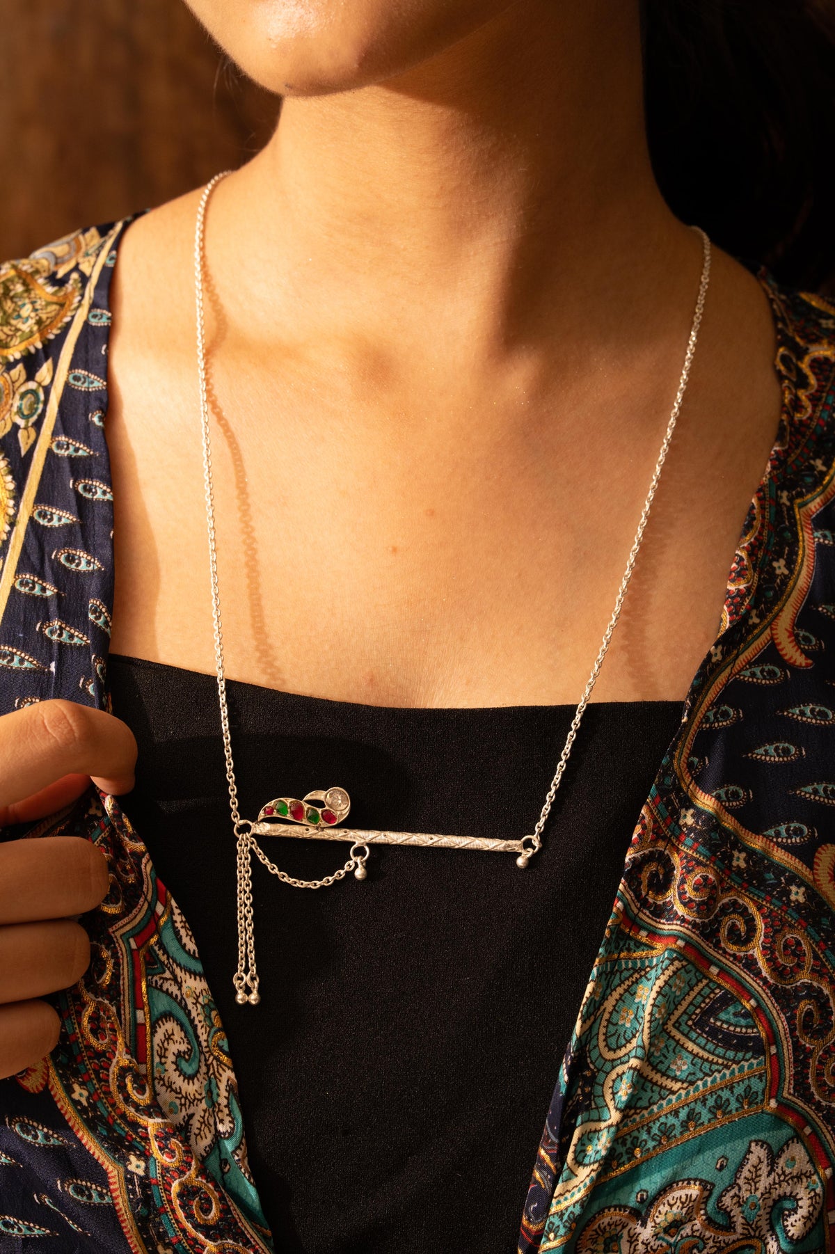 Aadhya Krishna’s Peacock Flute Necklace