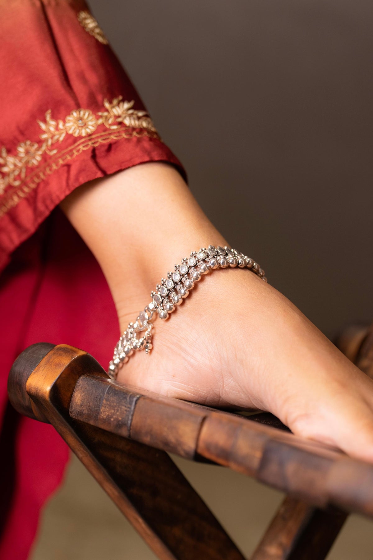 Anaya Classic Ball Motif Anklet Pair