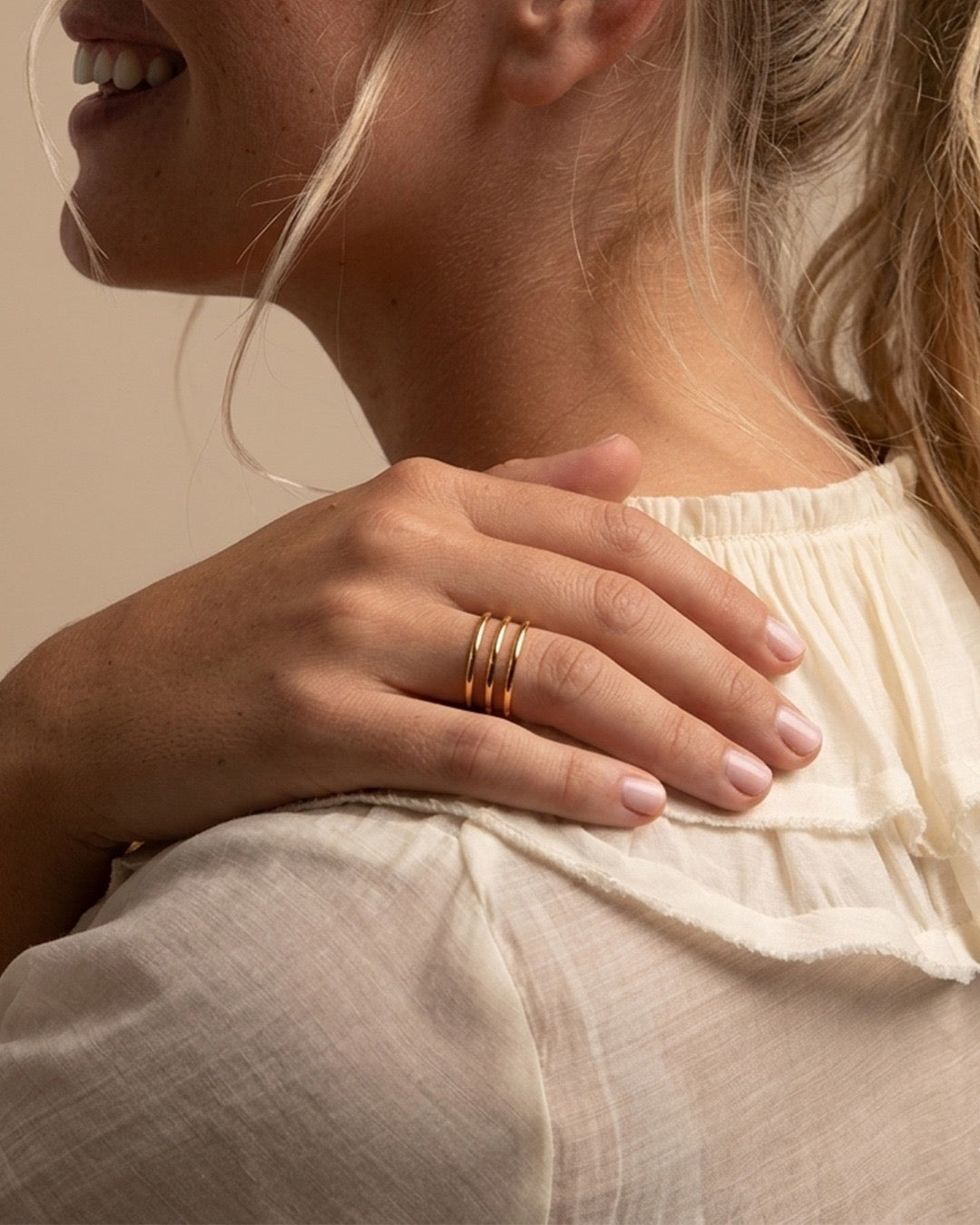 Geometric Trinity Band Ring