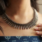 Aadhya Ruby Beaded Spike Necklace