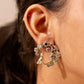 Navratna Bird Hoop Earring