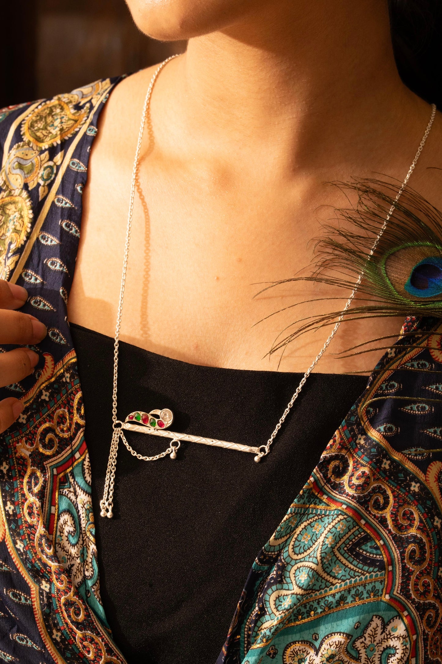 Aadhya Krishna’s Peacock Flute Necklace