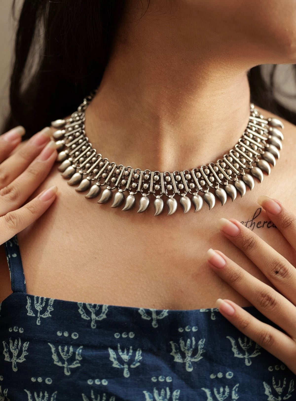 Aadhya Crescent Beaded Choker