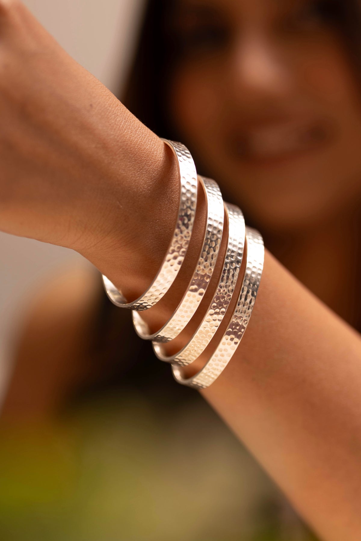 Aadhya Dotted Hammered Bangle