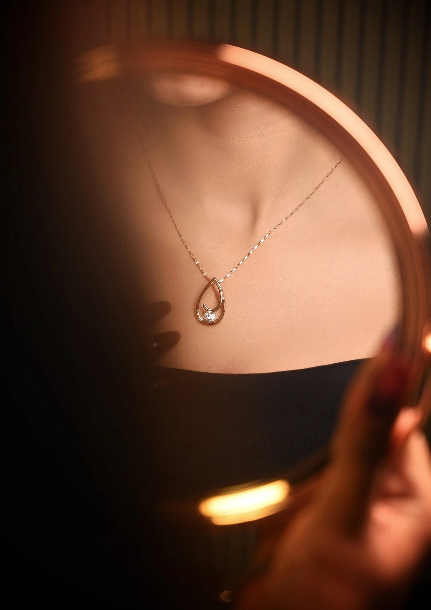 Rose Lumiere Teardrop Necklace