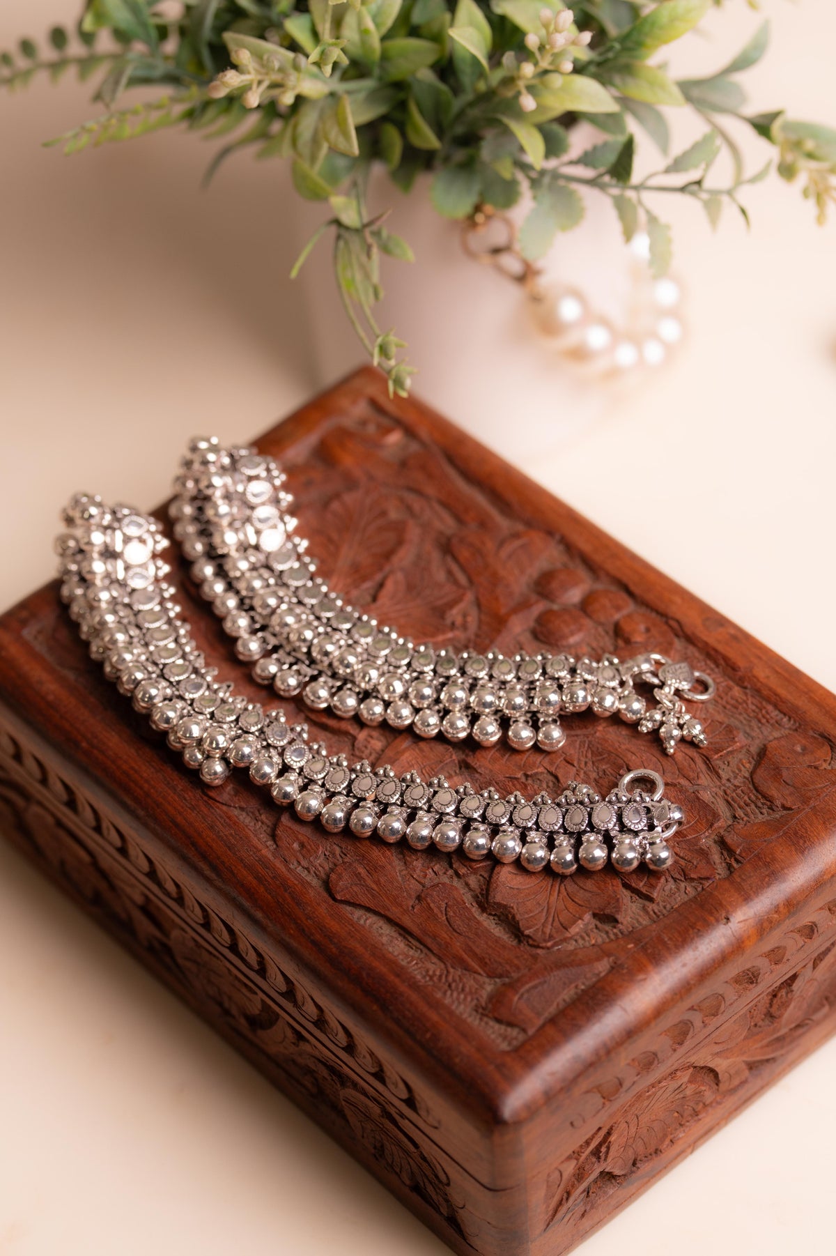 Anaya Classic Ball Motif Anklet Pair
