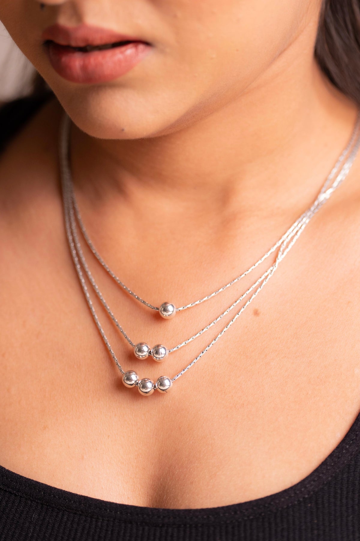 Anaya Triple Bead Layered Necklace