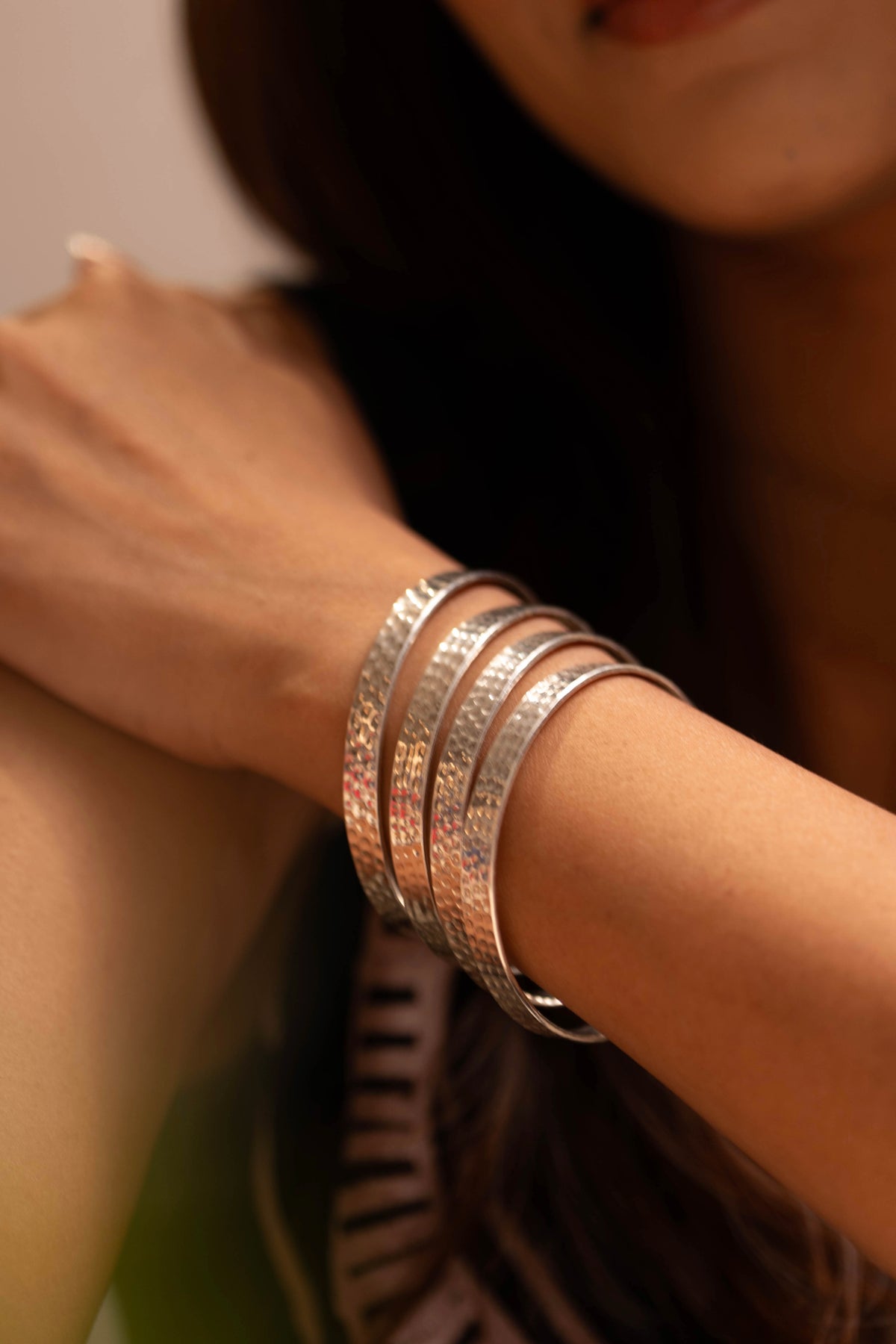 Aadhya Dotted Hammered Bangle