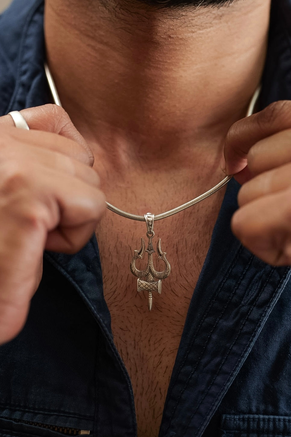 Shiva Trishul Divine Necklace