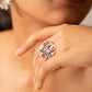 Mishi Navratan Peacock Bloom Ring
