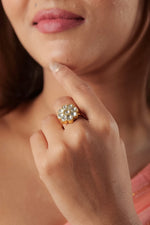 Gulbahar Kundan Floral Ring
