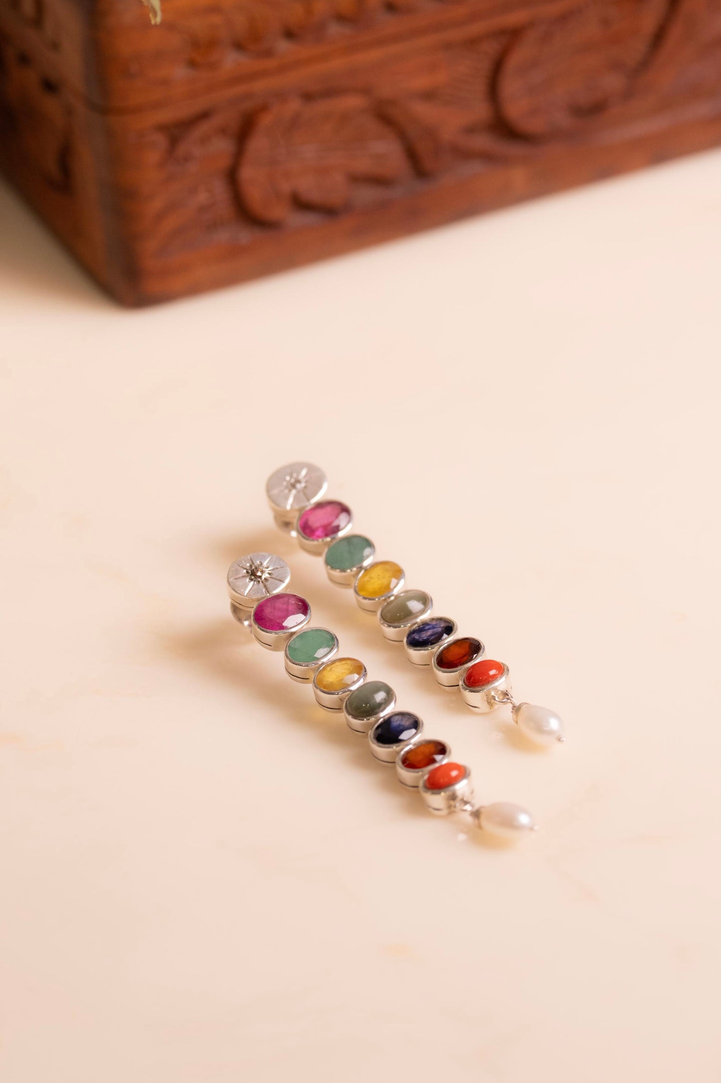 Navratna Celestial Drop Earrings
