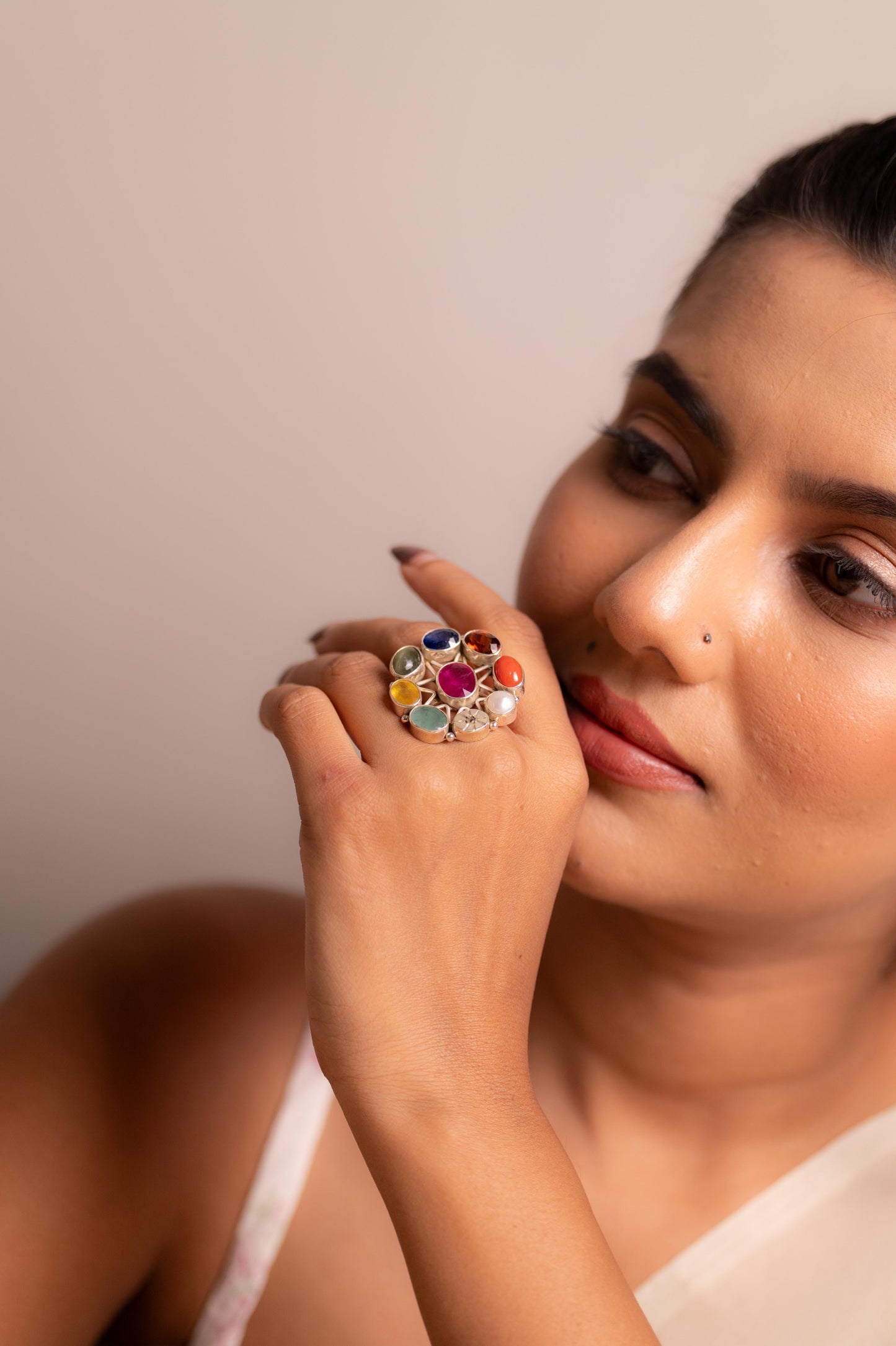 Navratna Statement Cocktail Ring