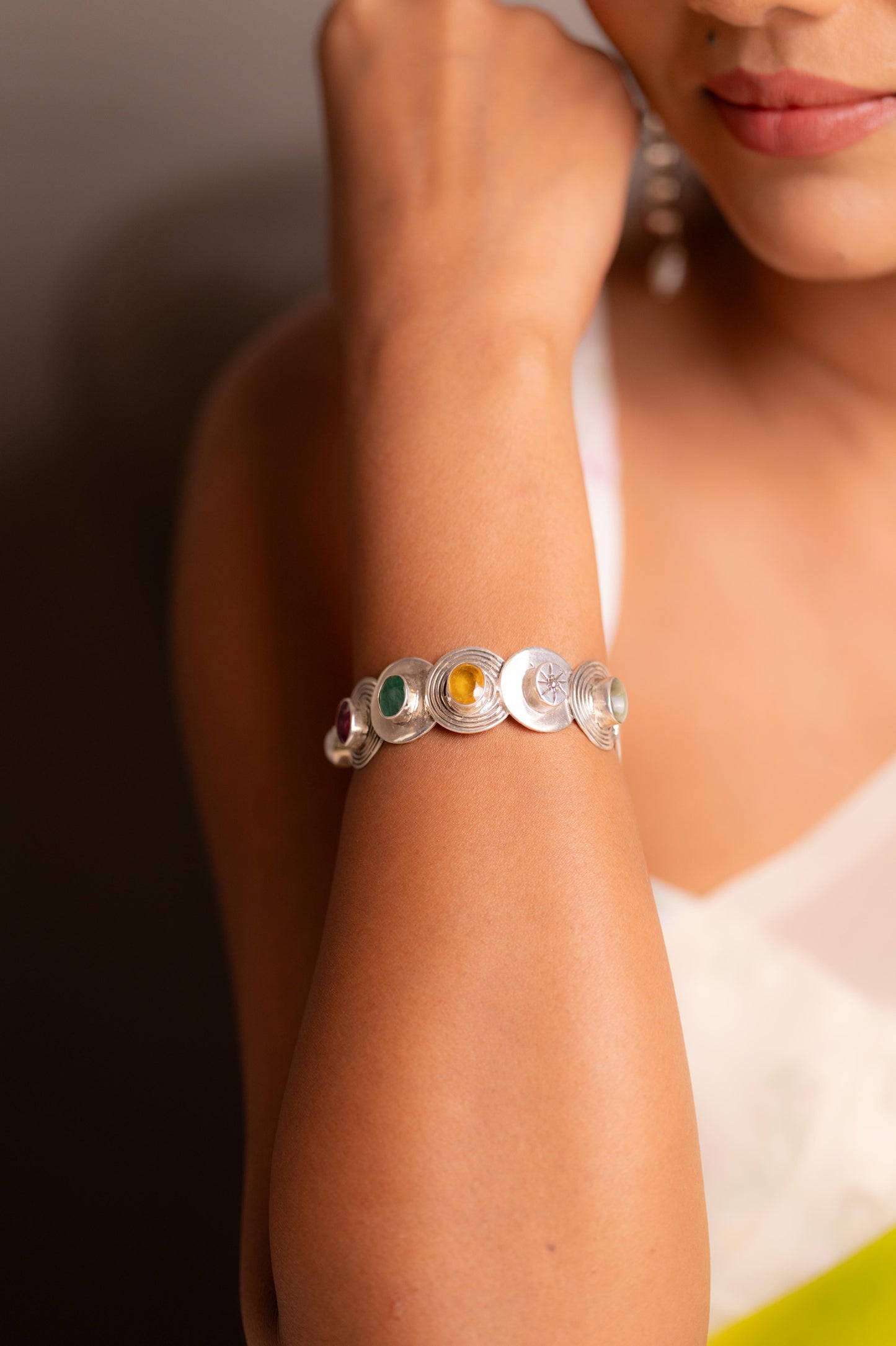 Navratna Celestial Cuff Bracelet