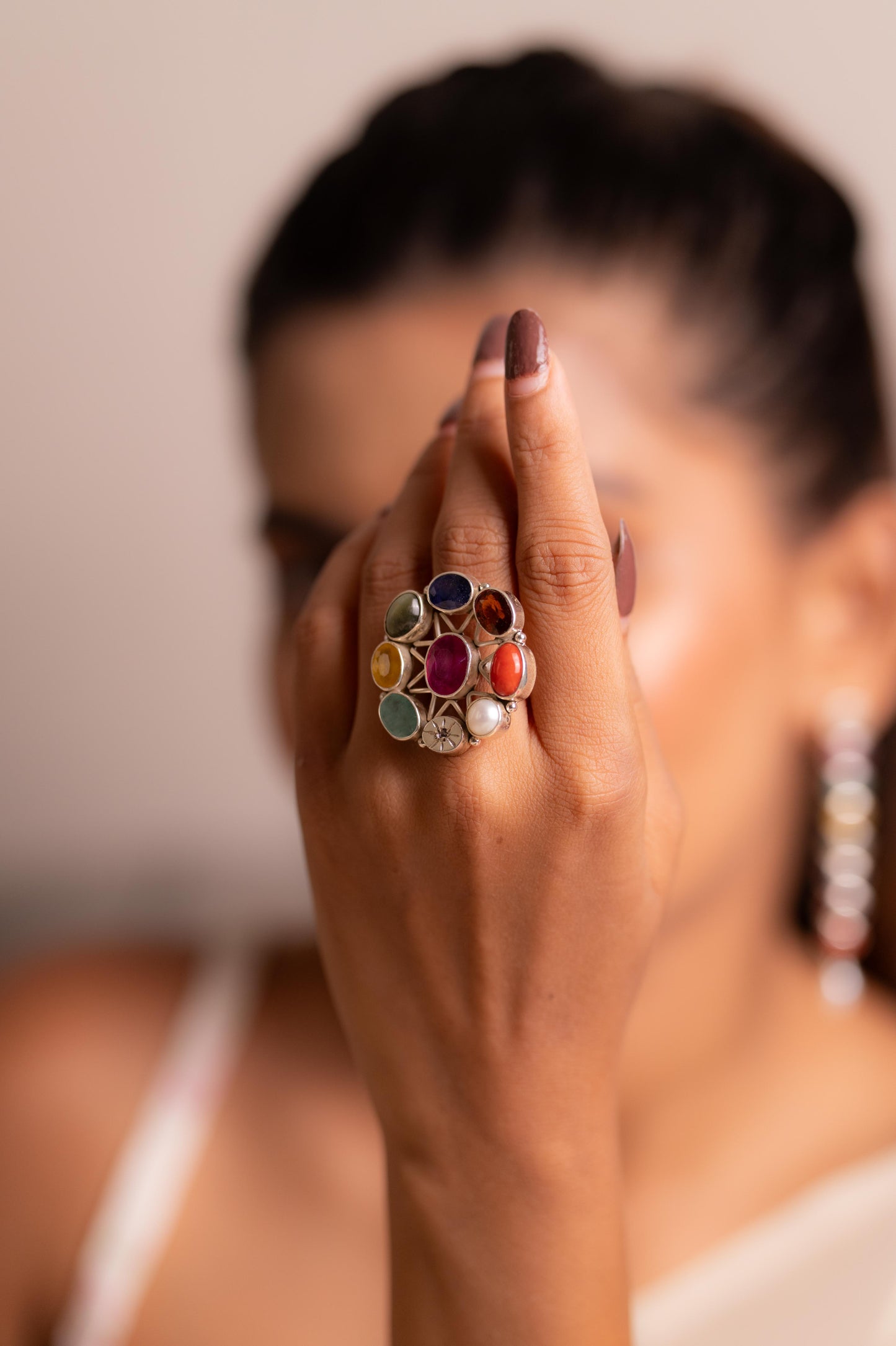 Navratna Statement Cocktail Ring