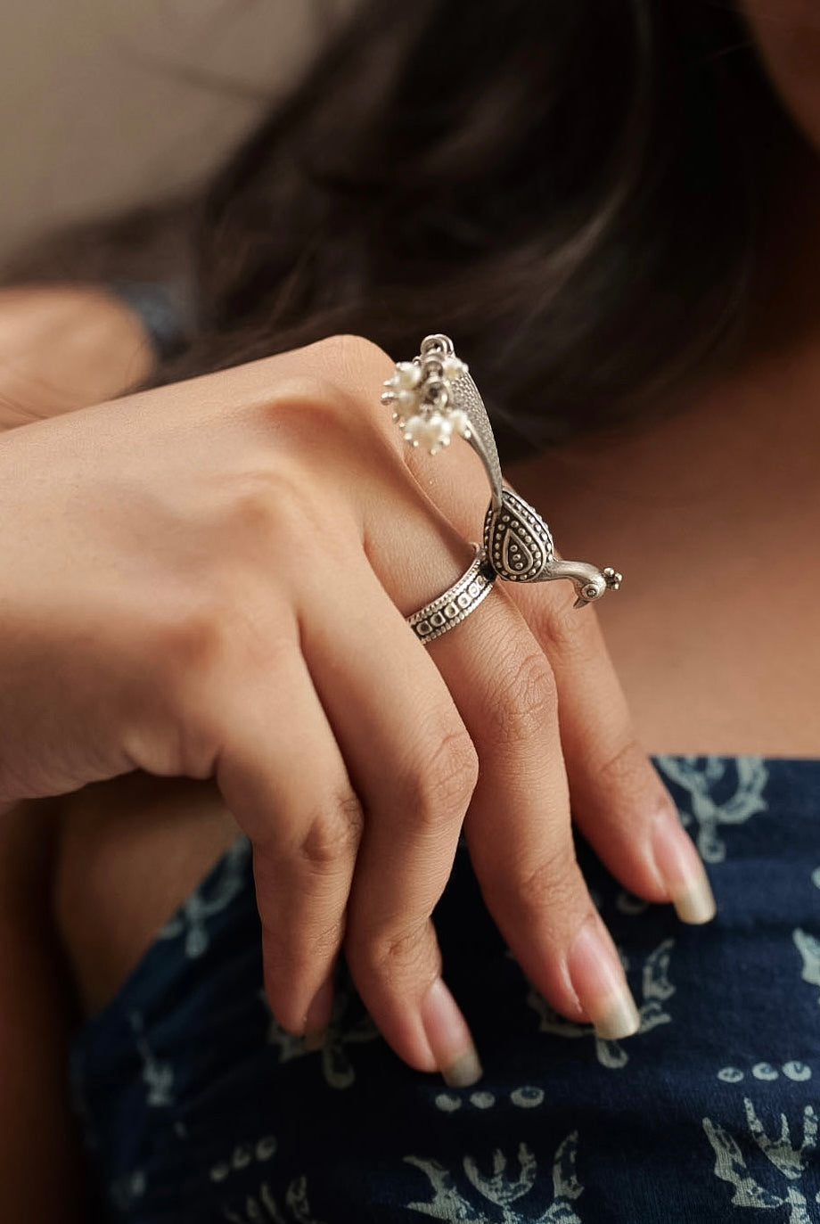 Anaya Peacock Pearl Heritage Ring