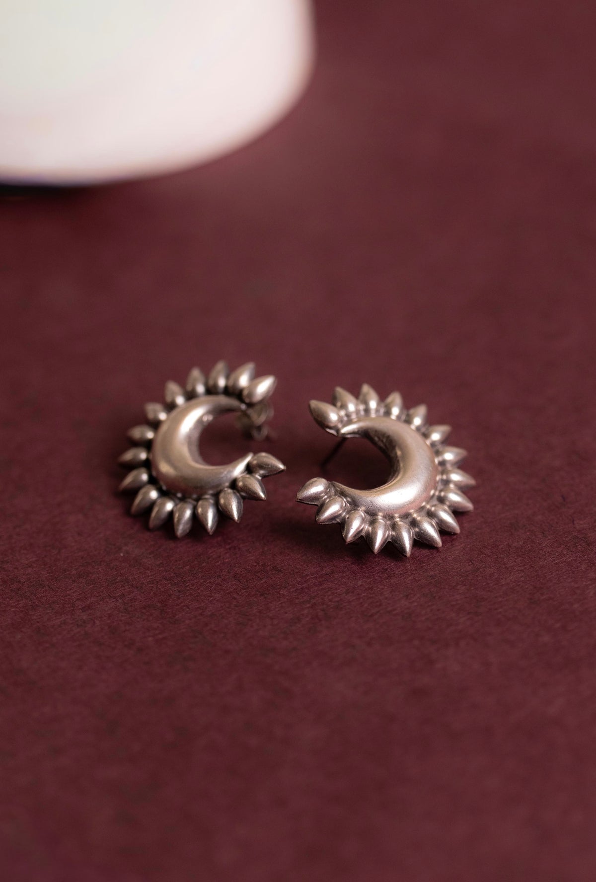 Aadhya Sunray Crescent Studs