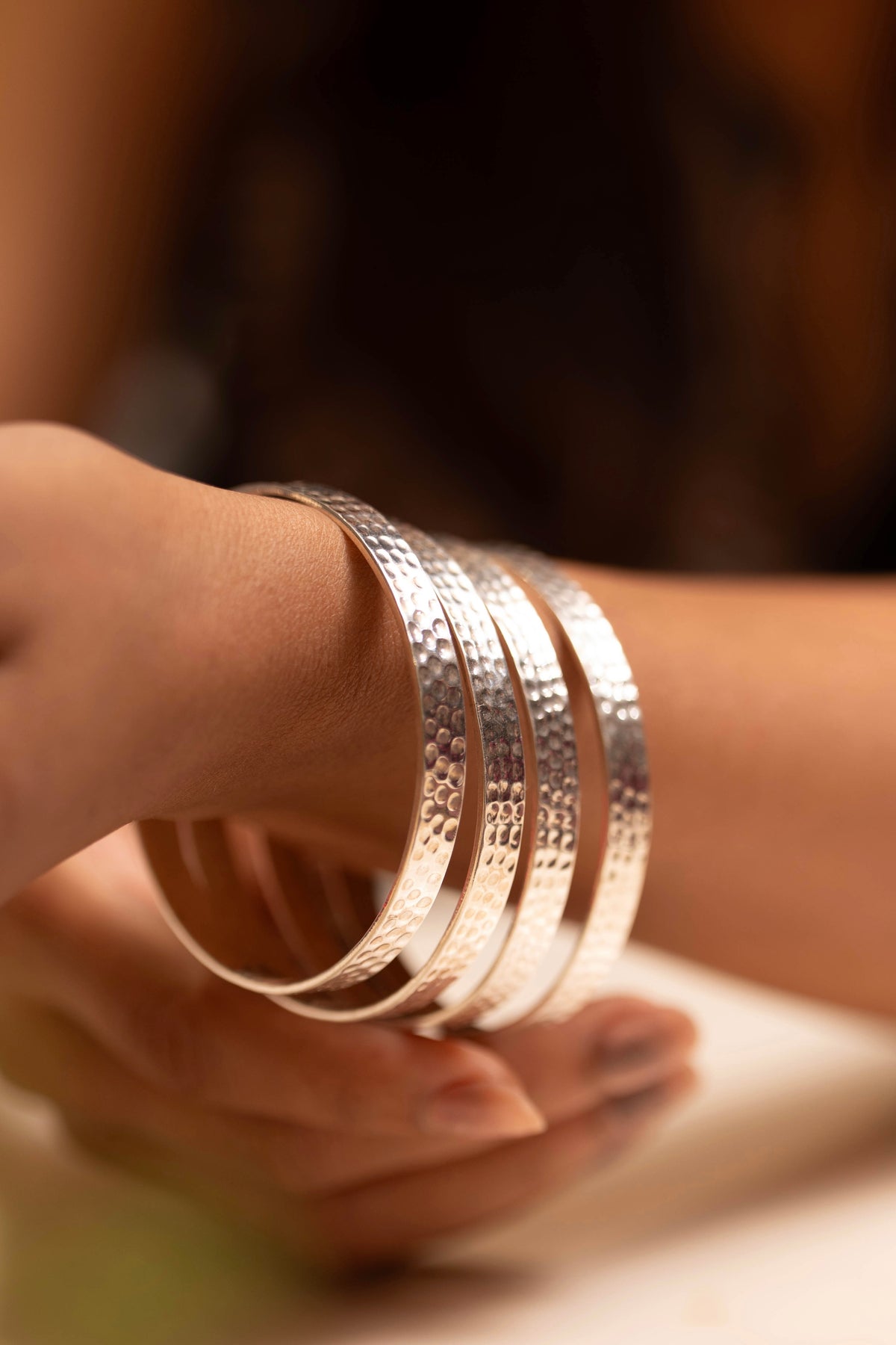 Aadhya Dotted Hammered Bangle