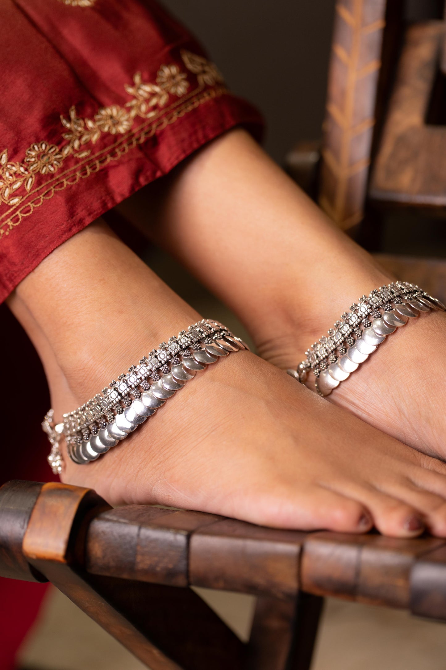 Anokhi Heritage Coin Motif Anklet Pair