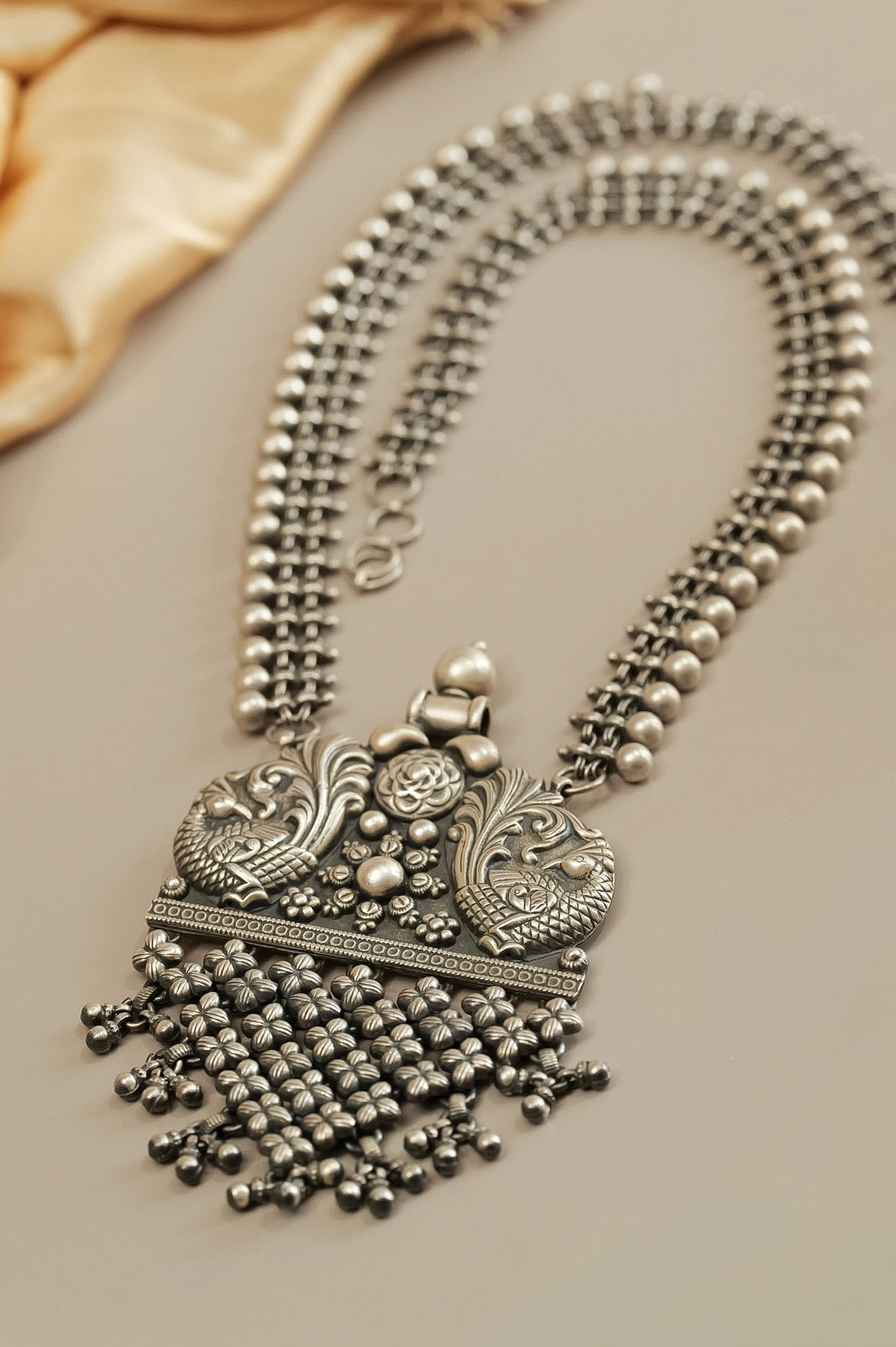 Anaya Peacock Floral Statement Necklace