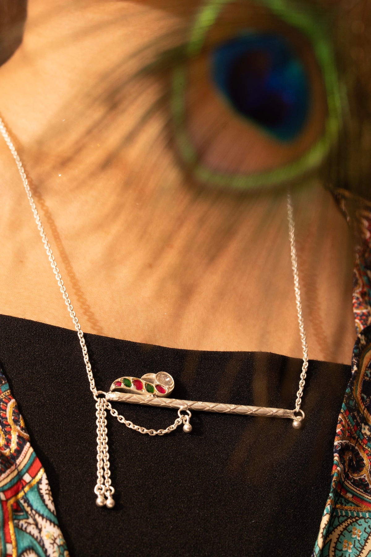 Aadhya Krishna’s Peacock Flute Necklace