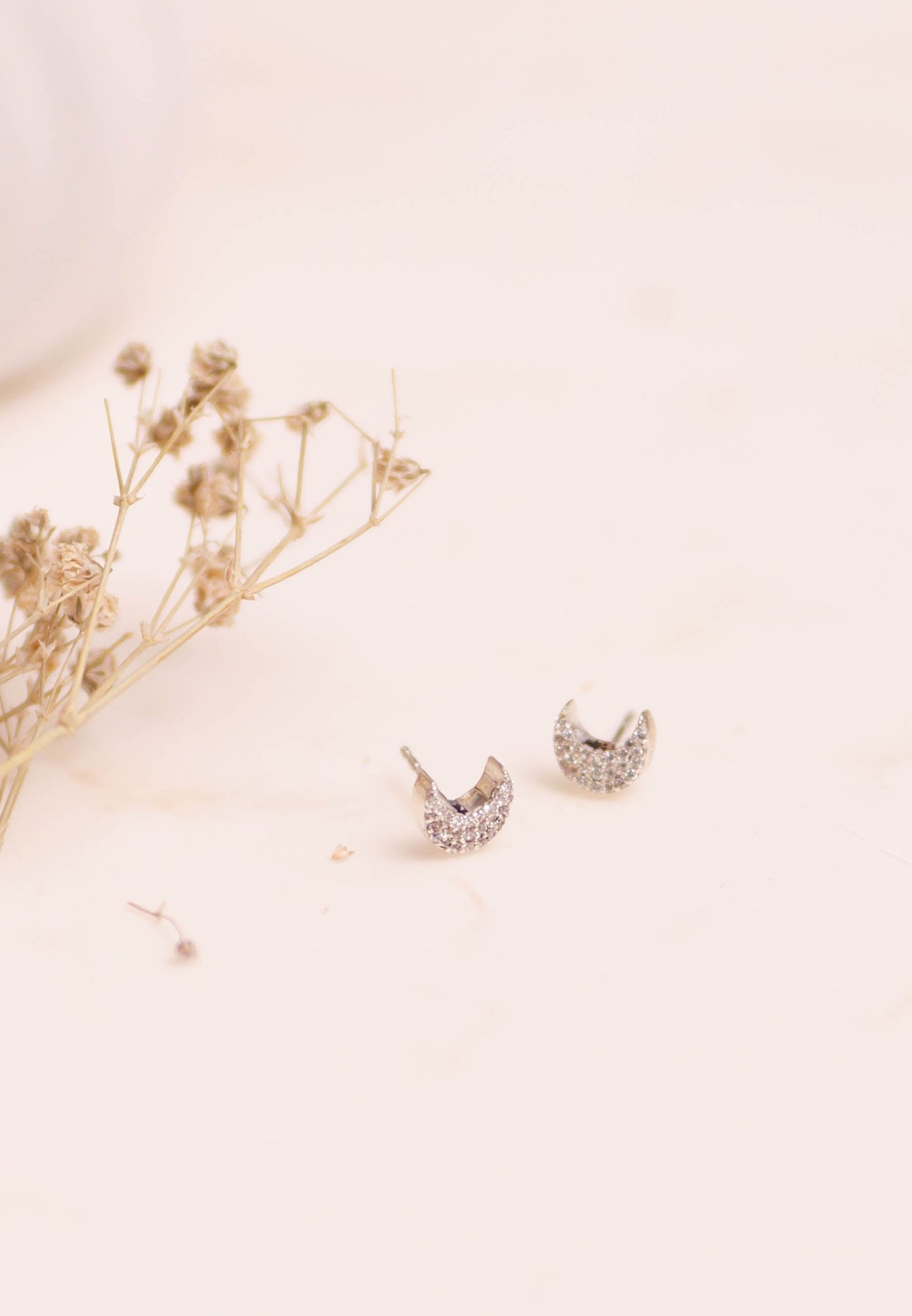 Celeste Diamond Moon Studs
