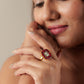 Mishi Ruby Kundan Square Ring