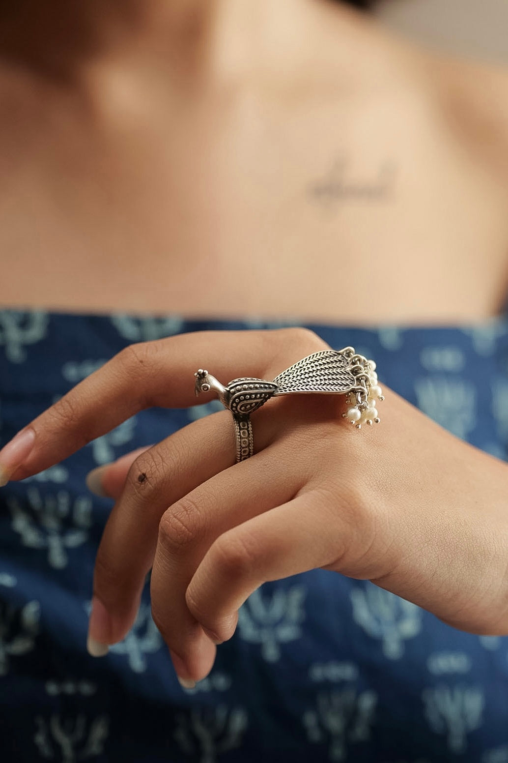 Anaya Peacock Pearl Heritage Ring