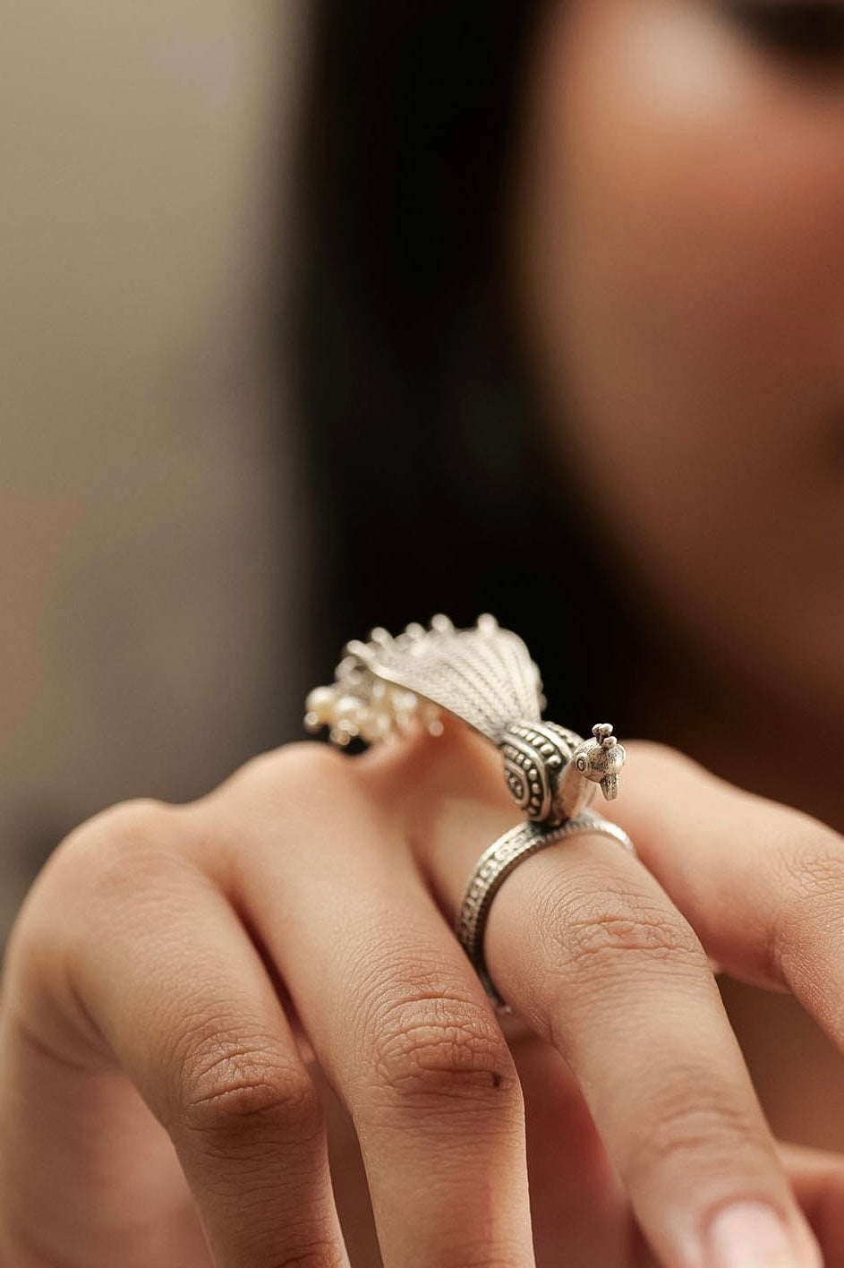Anaya Peacock Pearl Heritage Ring