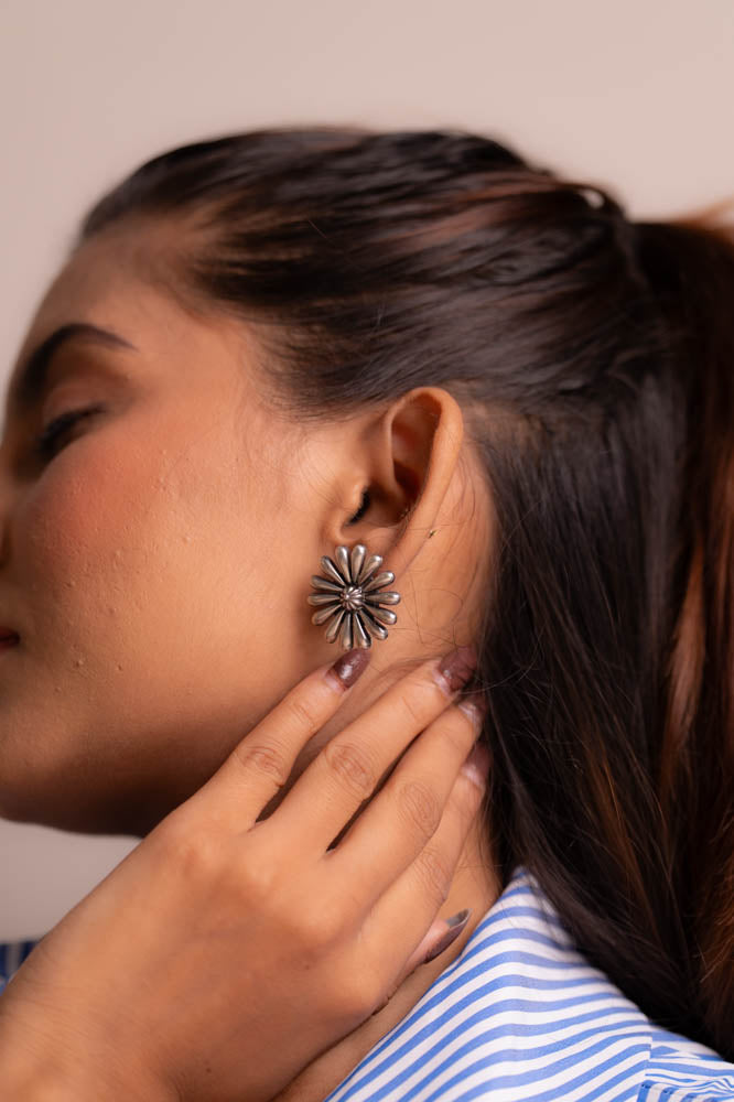 Anokhi Flower Embossed Studs