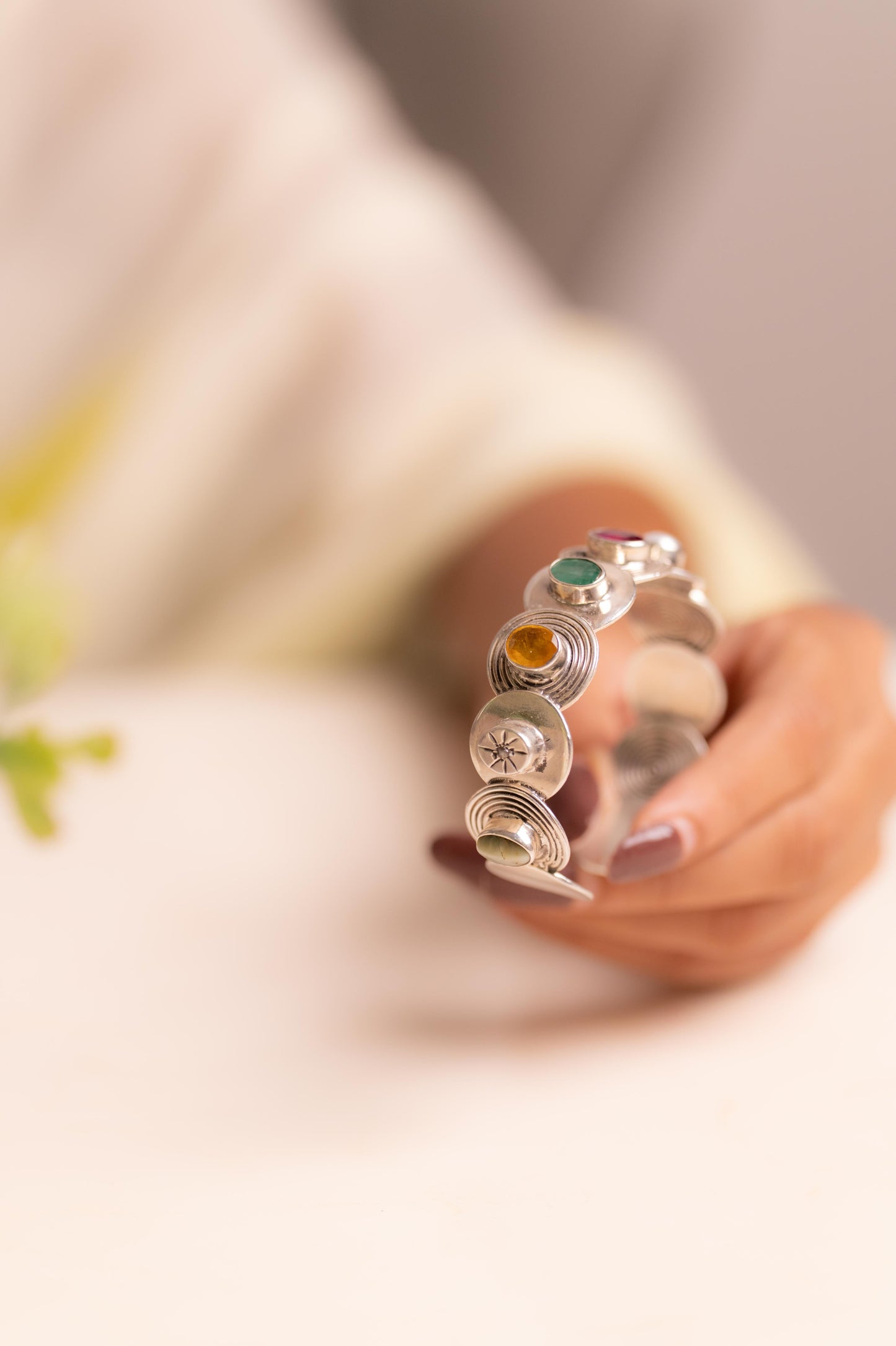 Navratna Celestial Cuff Bracelet