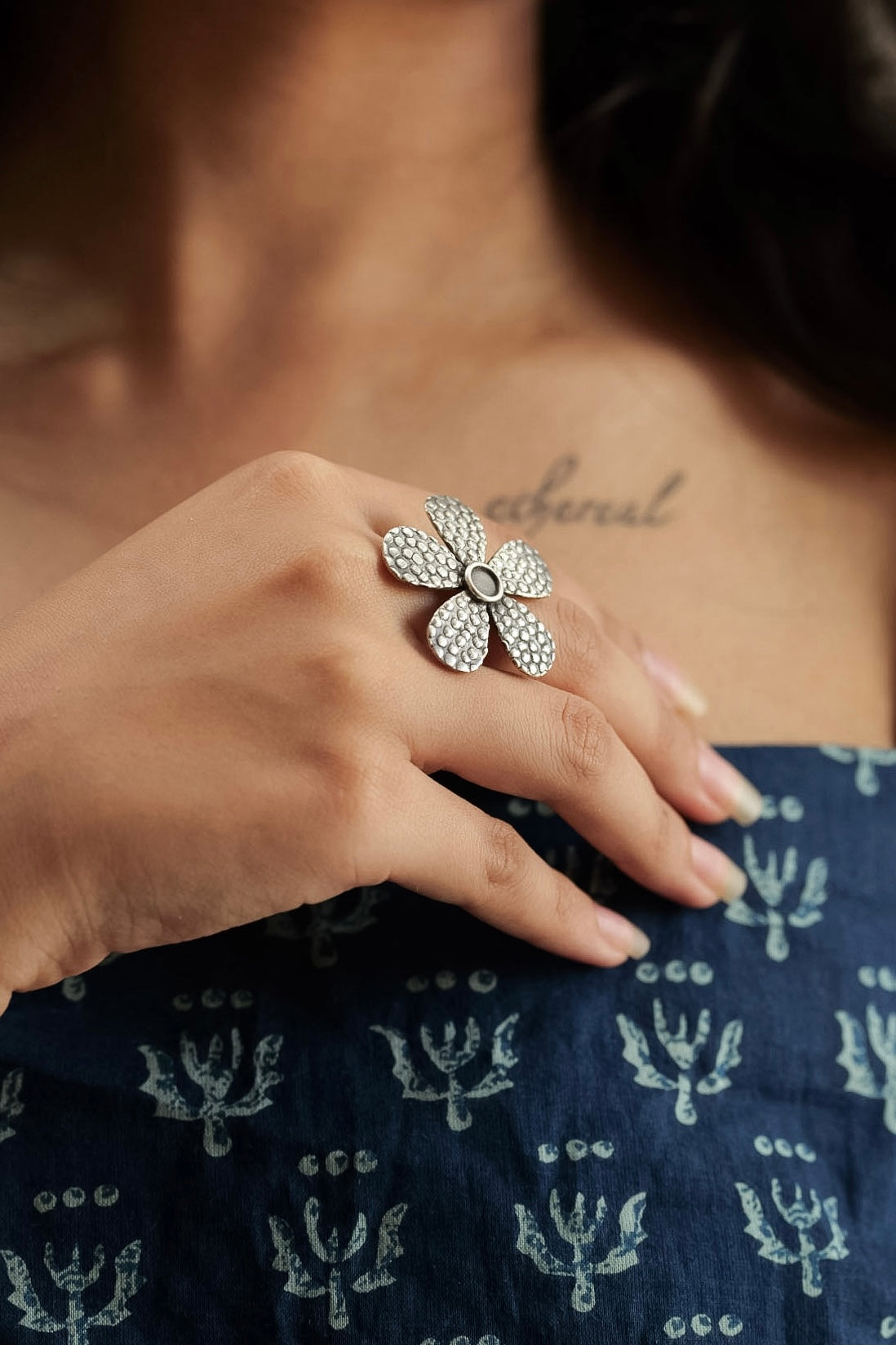 Anaya Bloom Petal Textured Ring