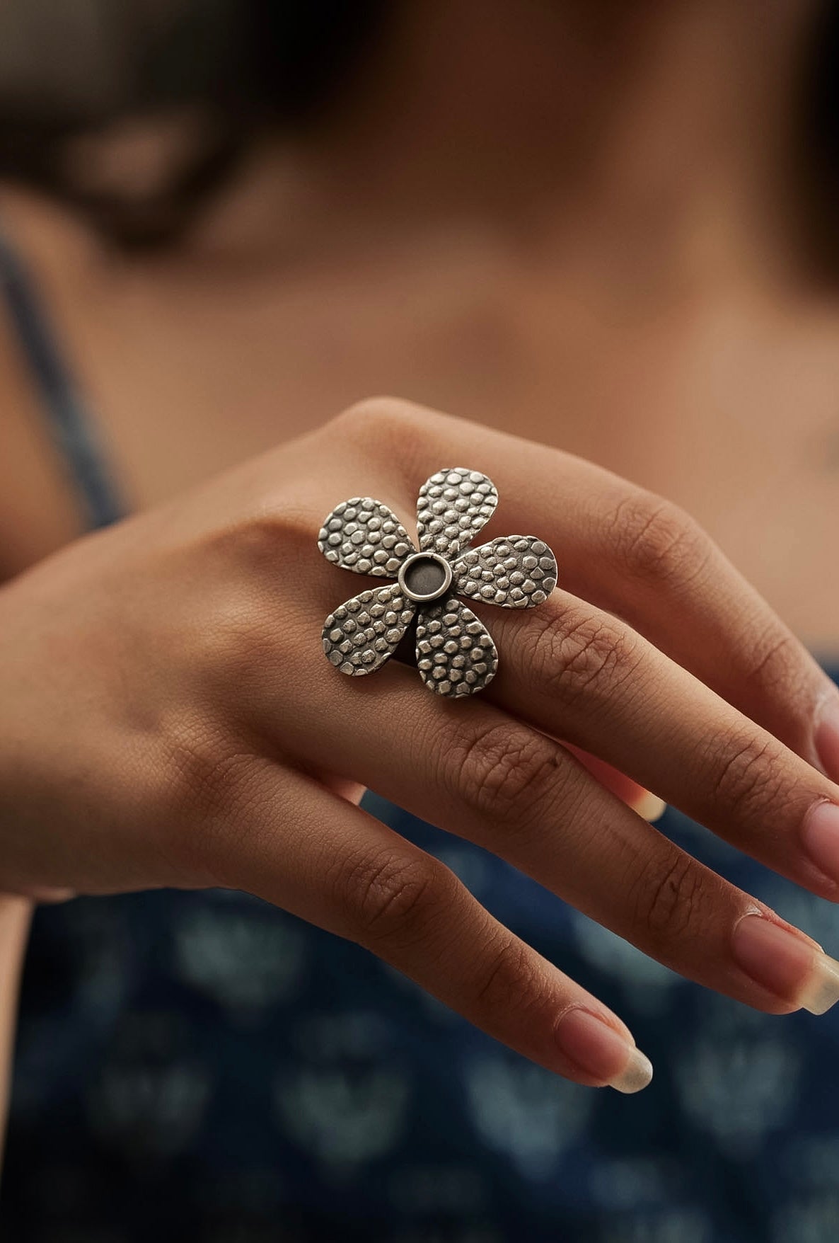 Anaya Bloom Petal Textured Ring
