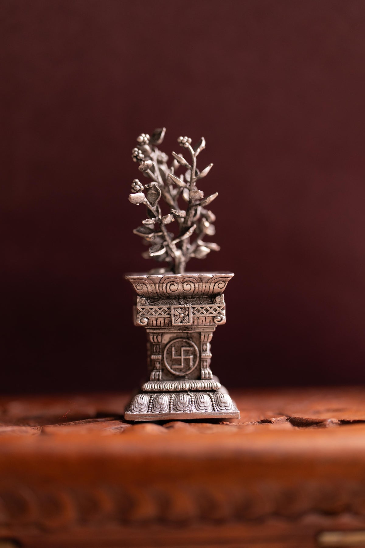 Lakshmi Tulsi Vriksha Silver Idol