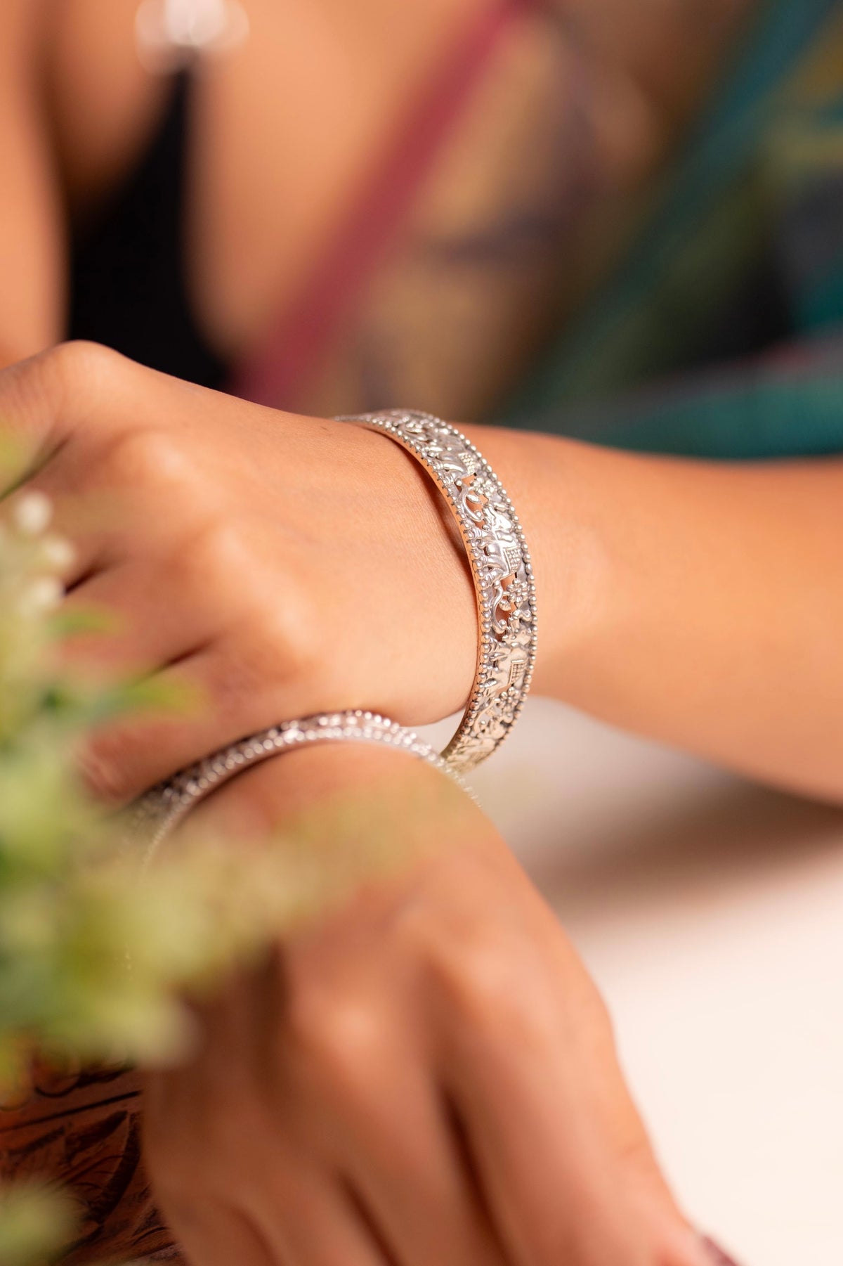 Anokhi Gajraj Carved Bangle Pair