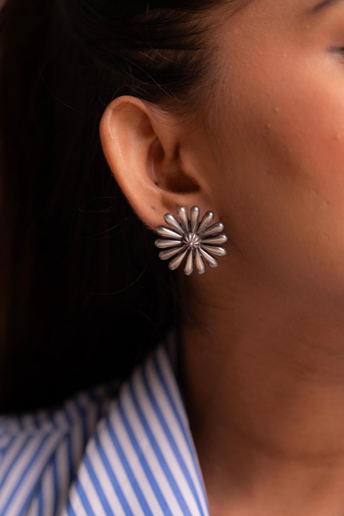 Anokhi Flower Embossed Studs