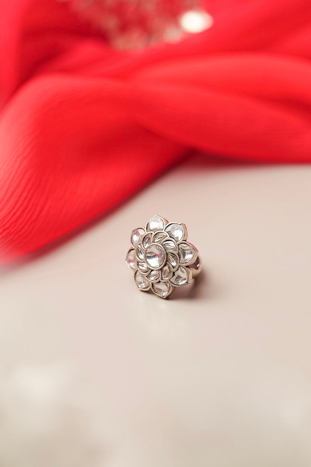 Chandni Kundan Floral Ring