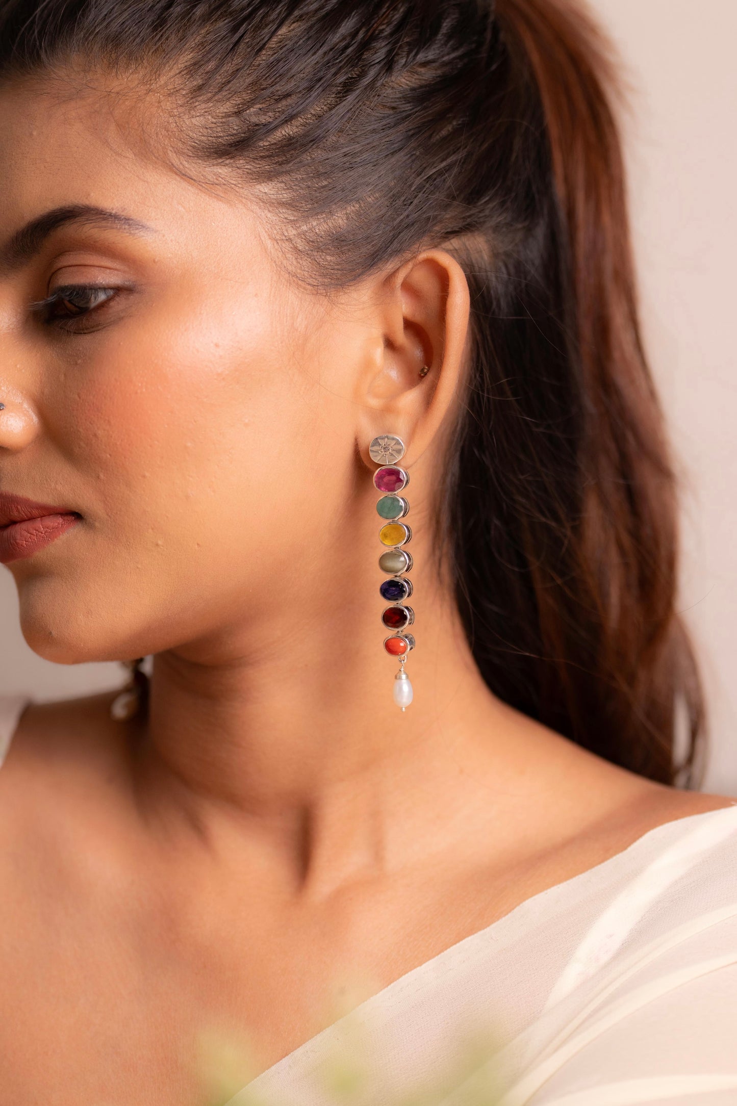 Navratna Celestial Drop Earrings