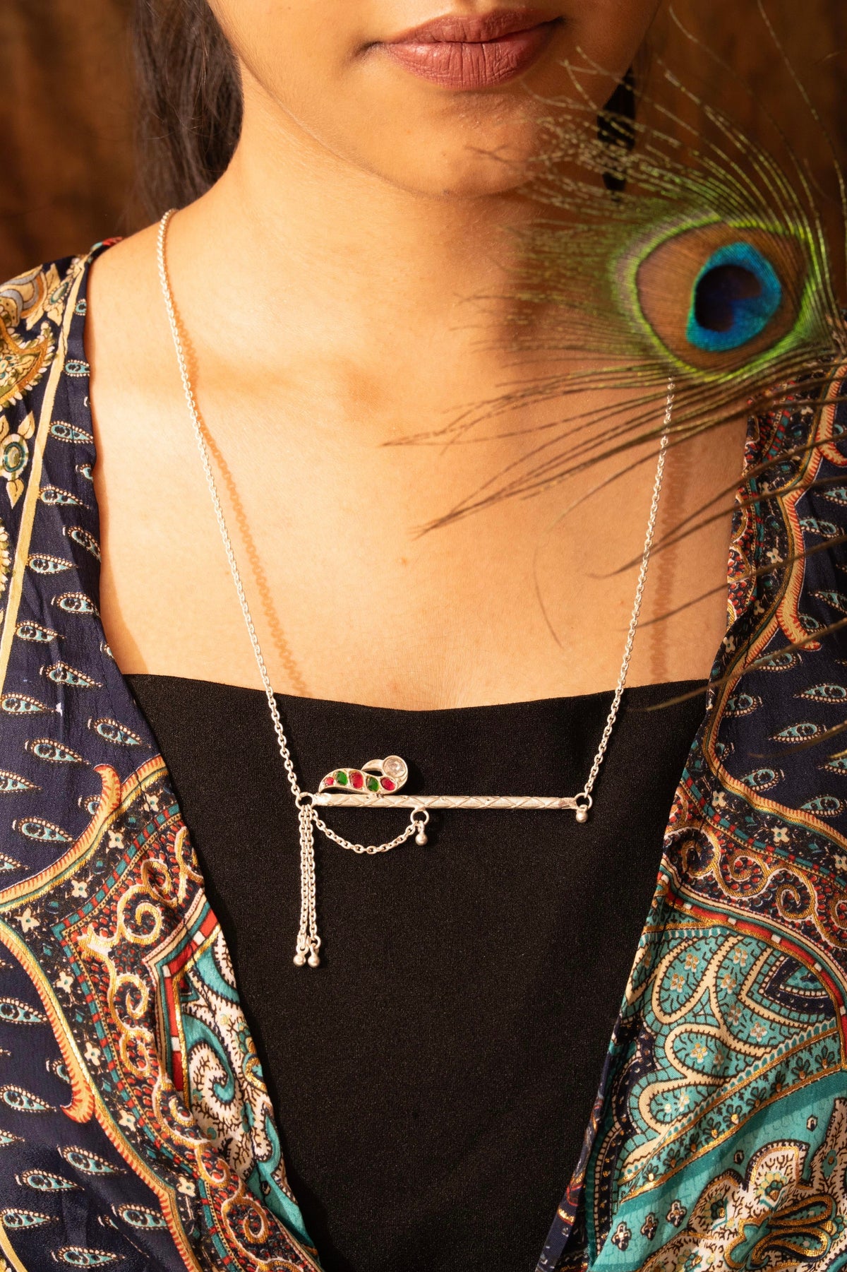 Aadhya Krishna’s Peacock Flute Necklace