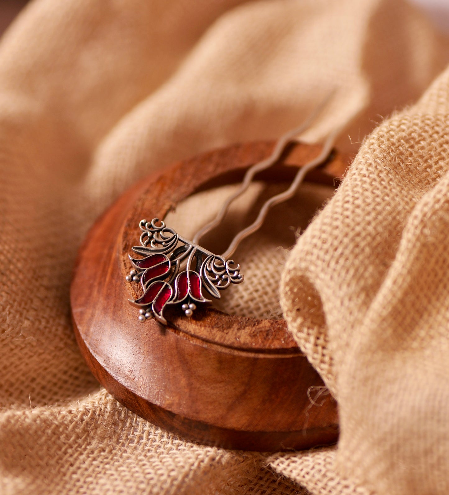 Mishi Kundan Tulip Ruby Juda Pin