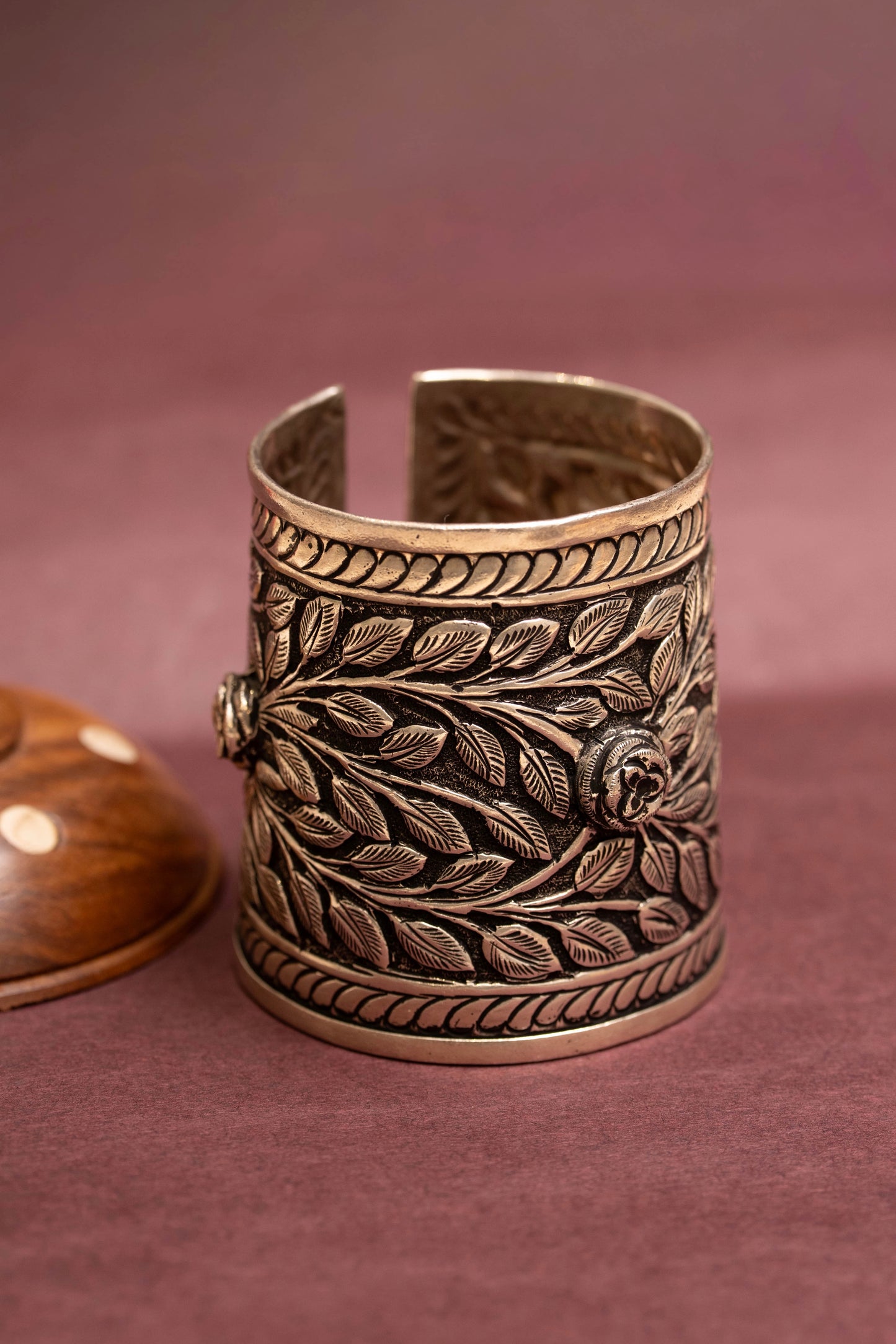 Anokhi Chitai Floral Motif Statement Handcuff