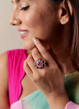 Ruhani Ruby Floral Ring