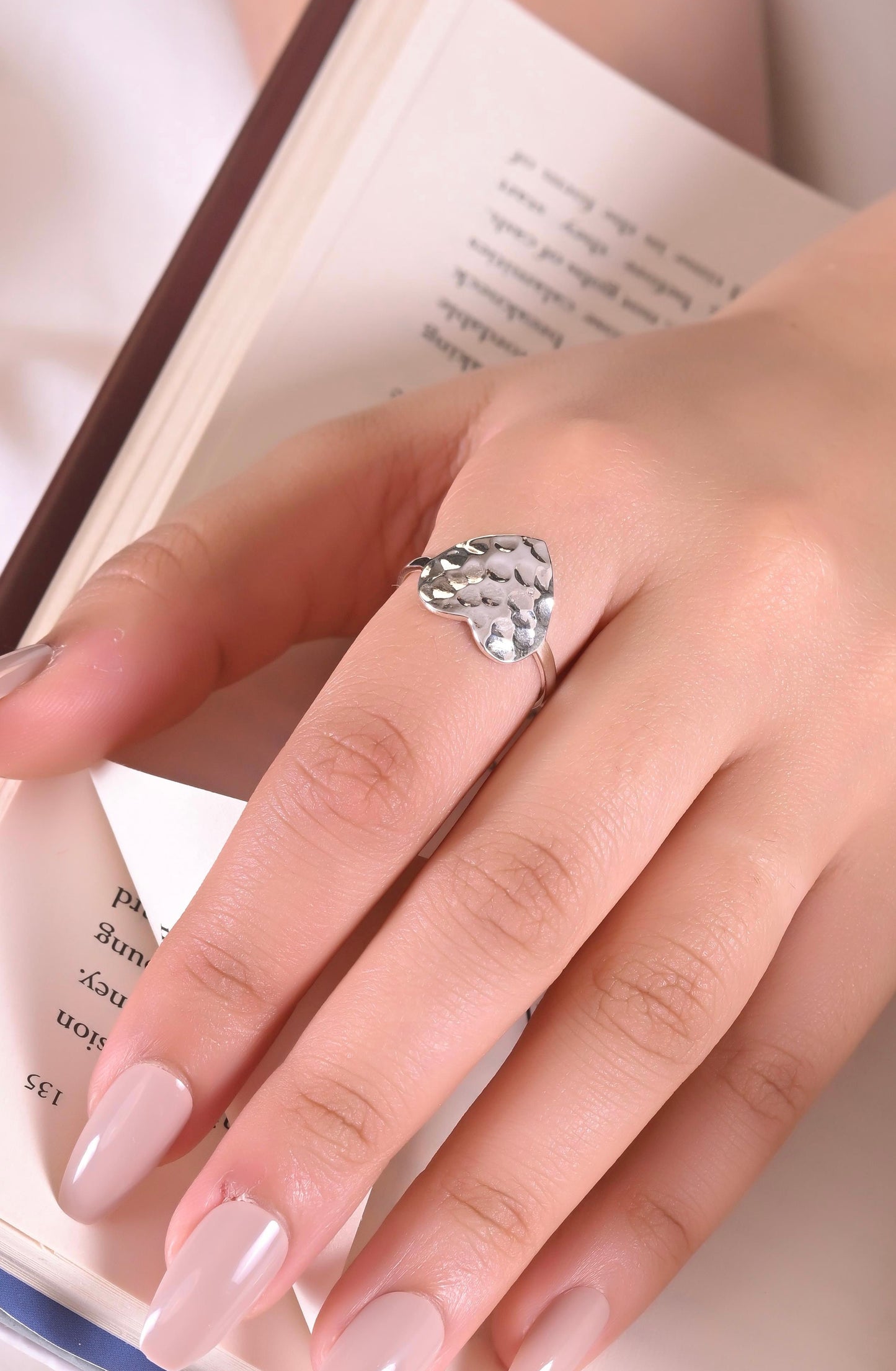 Aadhya Hammered Heart Ring