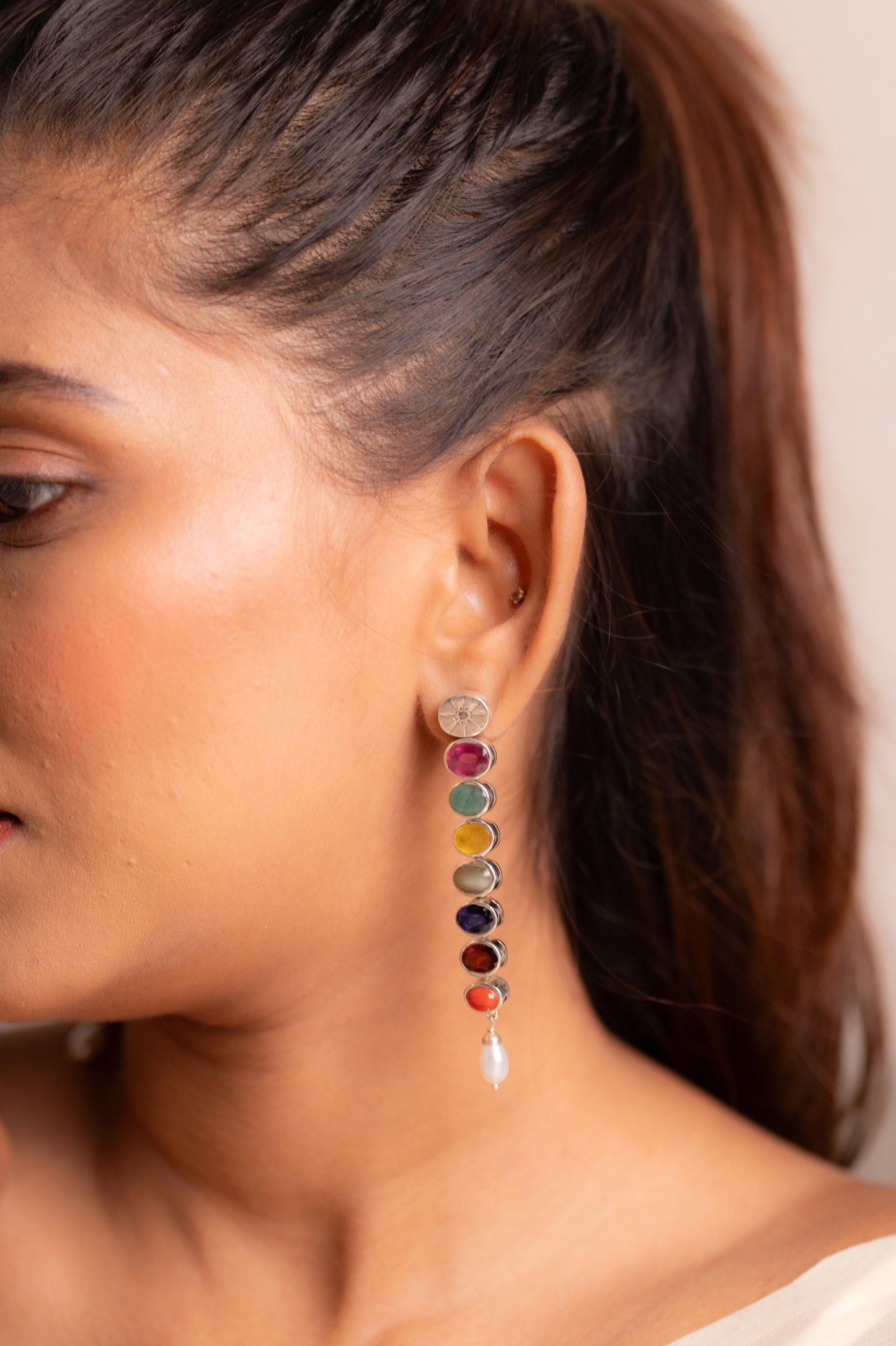 Navratna Celestial Drop Earrings